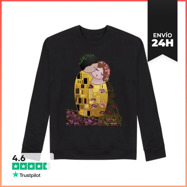 Sudadera Unisex Kokeshi El Beso Estilo Klimt LaTostadora