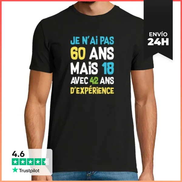 Camiseta Hombre Clásica Tengo 18 Años Con 42 Años Regalo