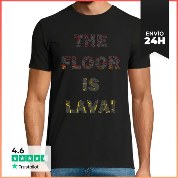 Camiseta Hombre Clásica El Suelo Es Lava H LaTostadora