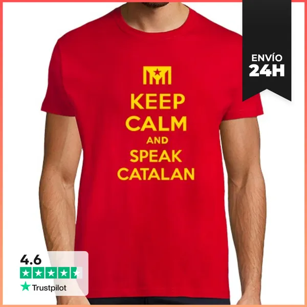 Camiseta Hombre Clásica Samarreta Keep Calm And Speak Catalan 2