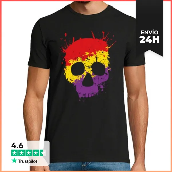 Camiseta Hombre Clásica Calavera Republicana LaTostadora