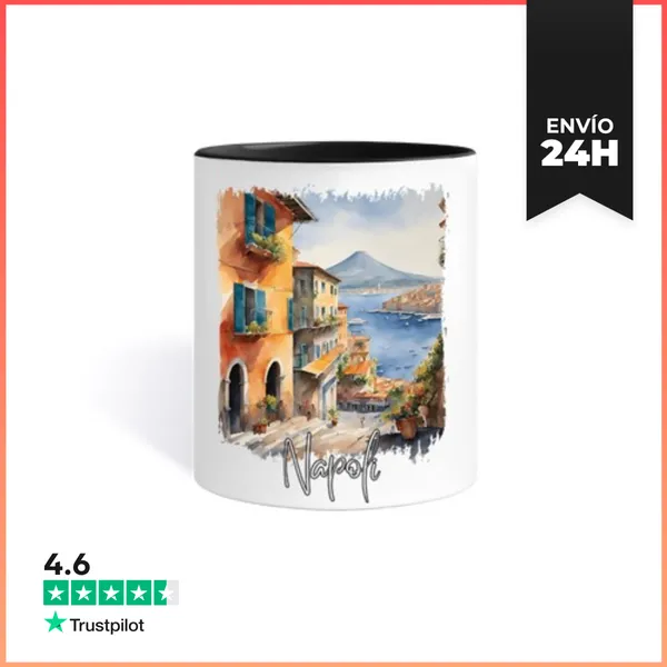 Taza De Colores Nápoles Italia, Acuarela De Nápoles LaTostadora
