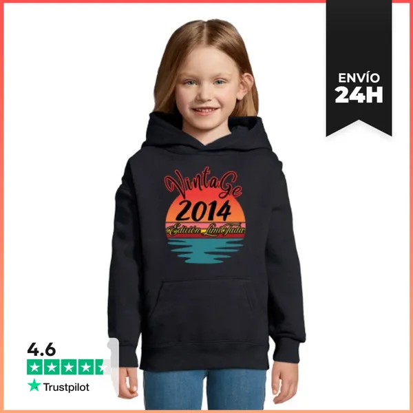 Sudadera Para Niños Con Capucha Vintage 2014 Edición Limitada