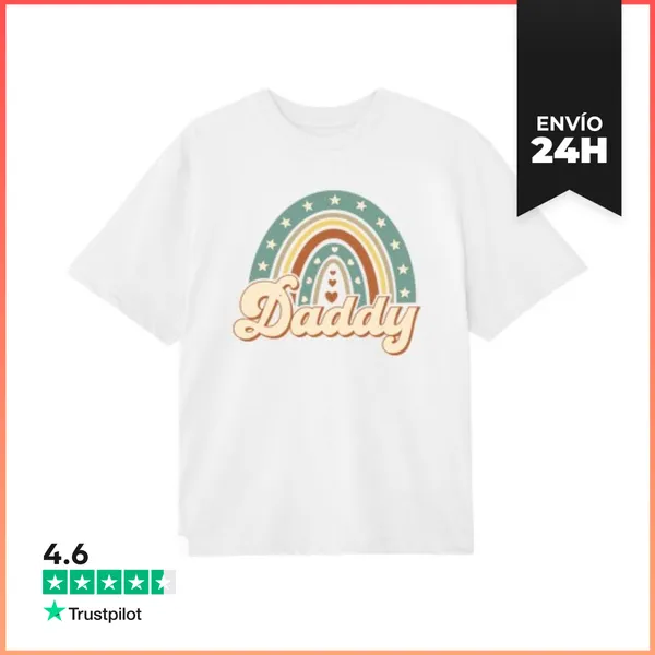 Camiseta Oversize DADDY ARCOIRIS CORAZONES LaTostadora