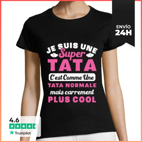 Camiseta Mujer Clásica Un Regalo De Tía Humor Súper Tía
