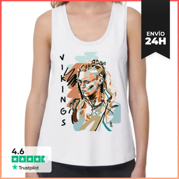 Camiseta Mujer Sin Mangas, Loose Fit Vikings LaTostadora