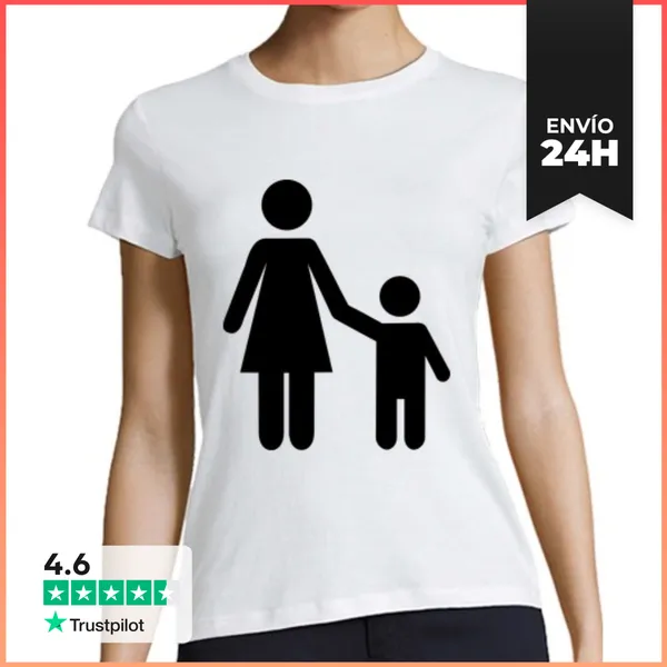 Camiseta Mujer Clásica Madre, Mamá, Hijo, Niño LaTostadora
