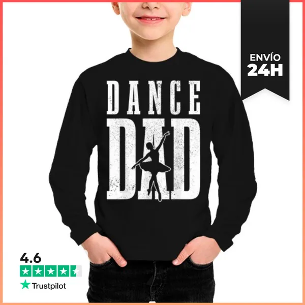 Camiseta Manga Larga Para Niños Papá De Danza De Hombres Bailarín
