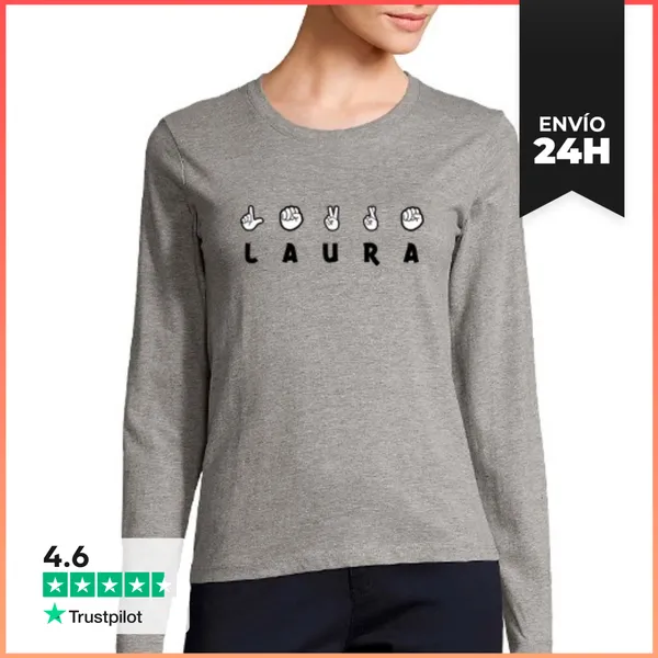 Camiseta Mujer Manga Larga Laura - Lengua De Signos De DESATIKHA
