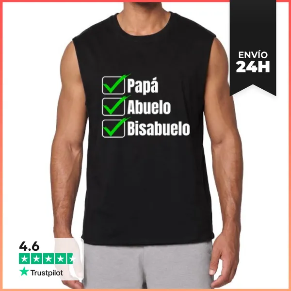 Camiseta Sin Mangas Divertido Papa Abuelo Bisabuelo Anuncio