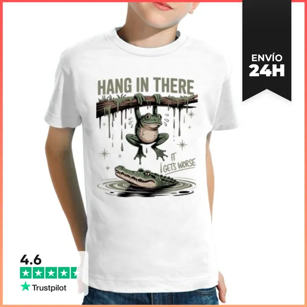 Camiseta Clásica Para Niños Rana Y Cocodrilo En Grave Situación