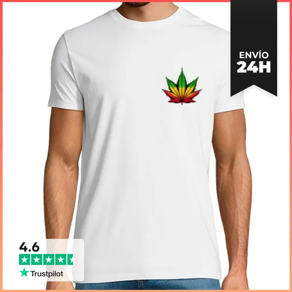 Camiseta Hombre Clásica Marijuana Tricolor LaTostadora