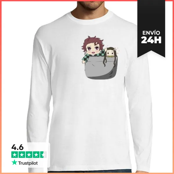 Camiseta Hombre Manga Larga Kimetsu Siblings LaTostadora