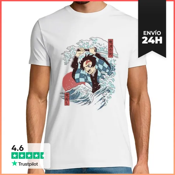 Camiseta Hombre Clásica Demonios Asesino Ukiyo E Camisa Para