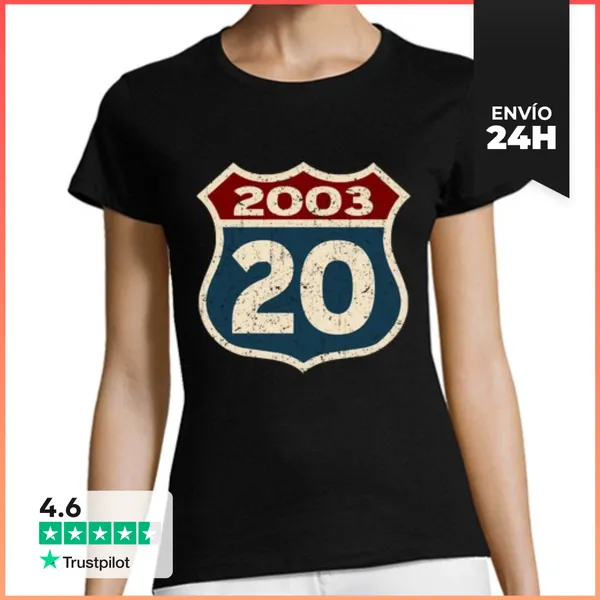 Camiseta Mujer Clásica Nacida En 2003 - 20 Años LaTostadora