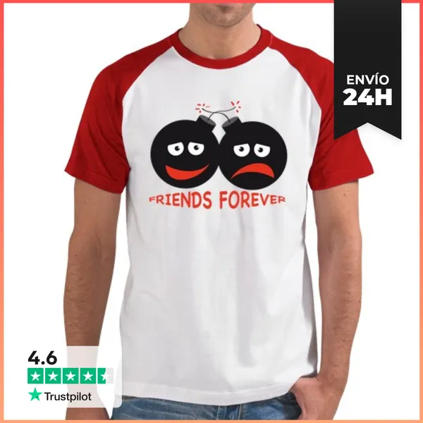 Camiseta Hombre, Estilo Béisbol FRIENDS FOREVER LaTostadora