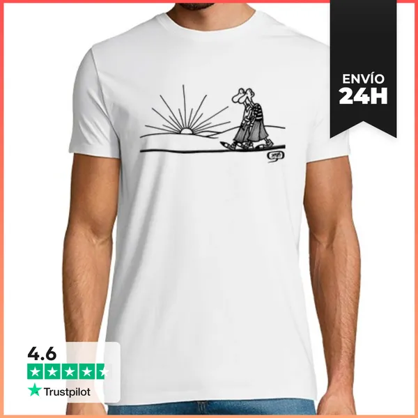 Camiseta Hombre Clásica Camiseta Blasillos Puesta De Sol