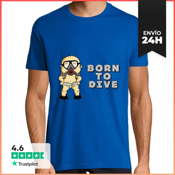 Camiseta Hombre Clásica Born To Dive LaTostadora