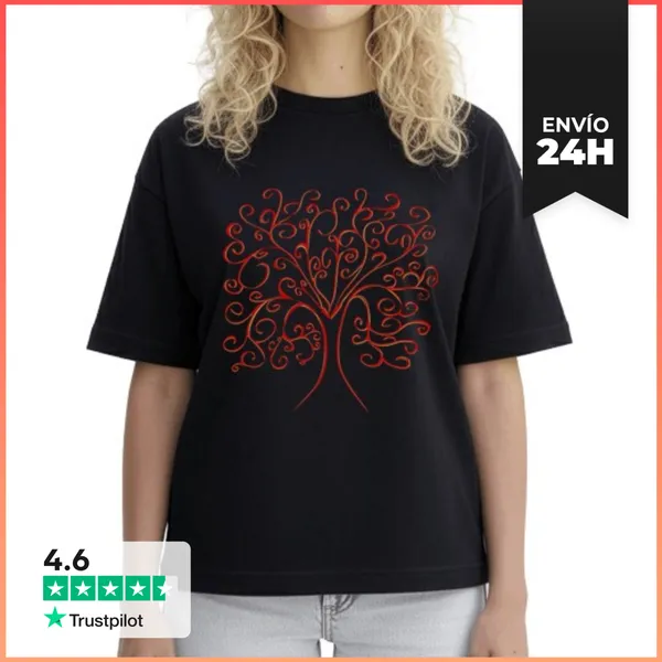 Camiseta Mujer Boxy Árbol De La Vida De Colores LaTostadora