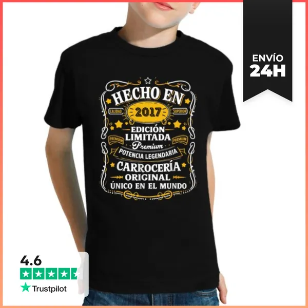 Camiseta Clásica Para Niños Hecho En 2017 Edición Limitada Regalo