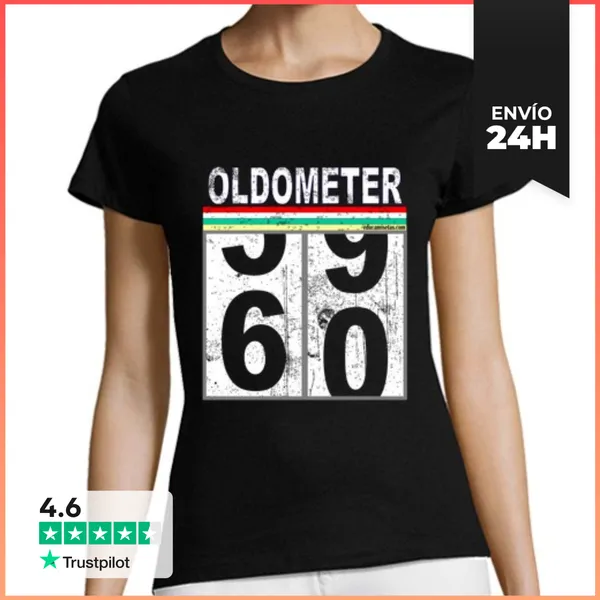 Camiseta Mujer Clásica Oldometer 60 Años Cumpleaños LaTostadora