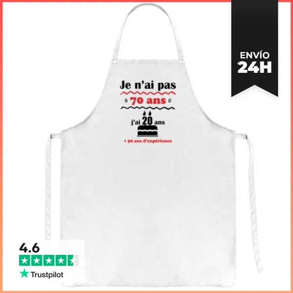 Delantal 70 Años Regalo De Cumpleaños Número 70 LaTostadora
