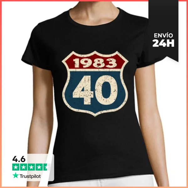 Camiseta Mujer Clásica Nacida En 1983 - 40 Años LaTostadora