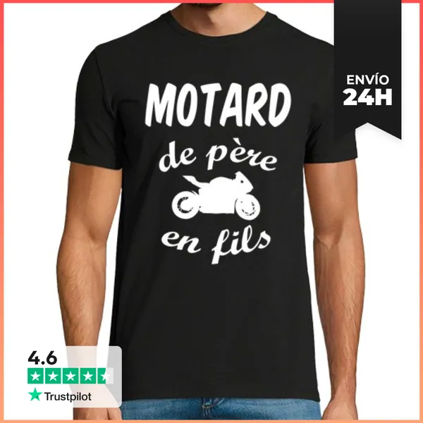 Camiseta Hombre Clásica Motociclista De Padre A Hijo Humor Y Ca