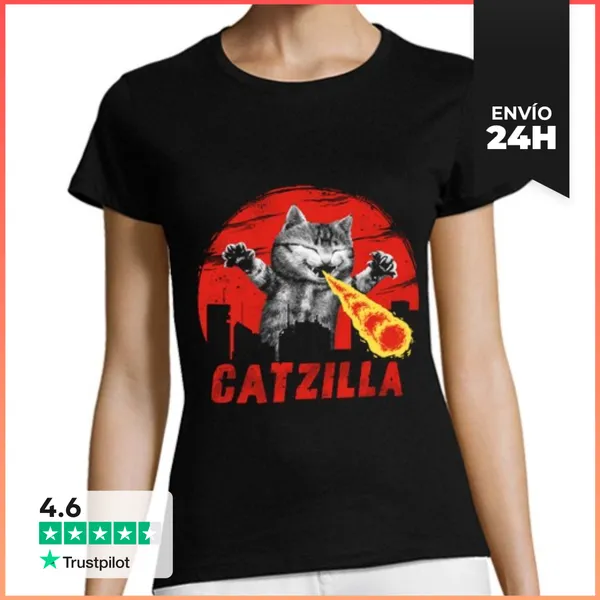 Camiseta Mujer Clásica Camisa Para Mujer Catzilla LaTostadora