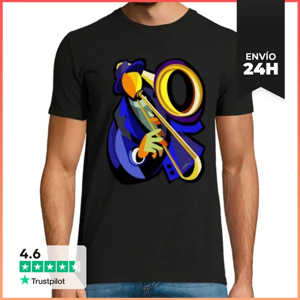 Camiseta Hombre Clásica Trombón De Baras LaTostadora