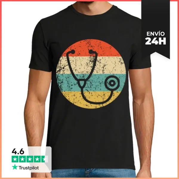Camiseta Hombre Clásica Doctor Enfermera Vintage Retro