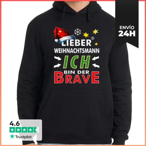 Sudadera Unisex Con Capucha Santa Claus Soy El Valiente