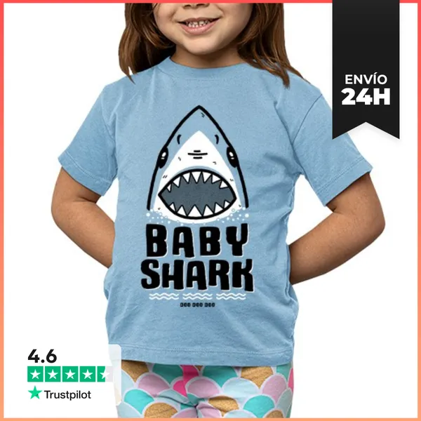 Camiseta Clásica Para Niños Baby Shark LaTostadora