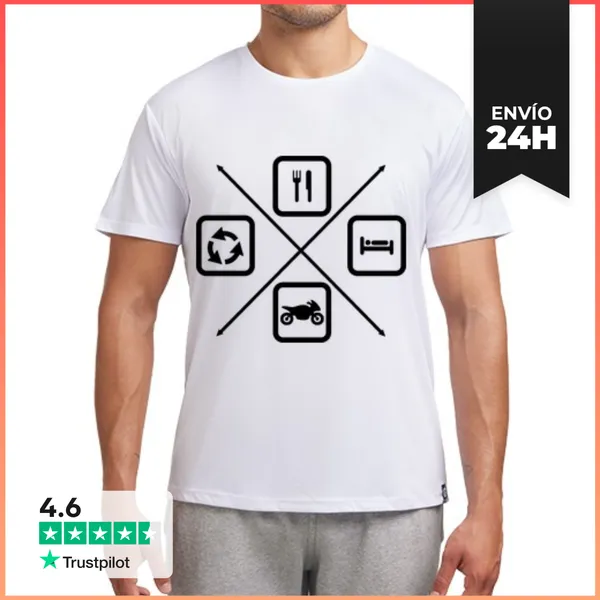 Camiseta Deportiva Hombre El Motociclista Ciclo De Vida De La Mot