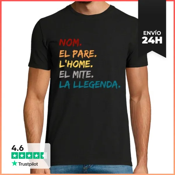 Camiseta Hombre Clásica Nom Personalitzat - Pare Home Mite Lleg