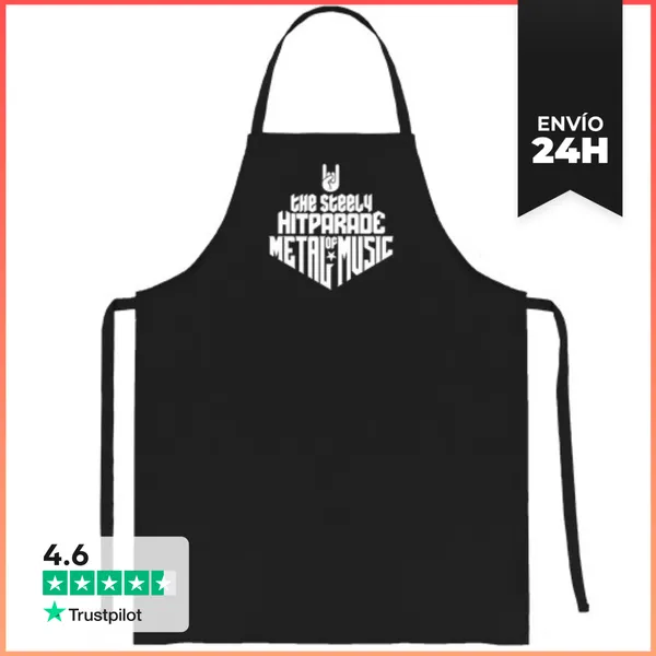 Delantal Steely Hitparade Of Metal Music 1 (blan LaTostadora