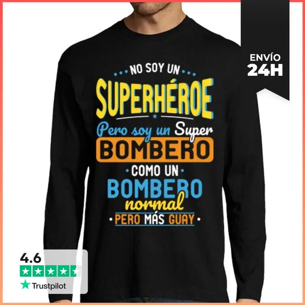 Camiseta Hombre Manga Larga No Superhéroe Pero Soy Un Super