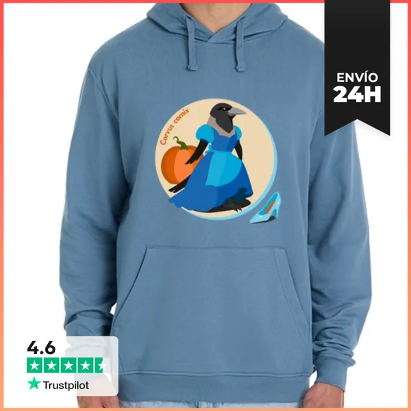 Sudadera Unisex Con Capucha Corneja Cenicienta - Corvus Cornix