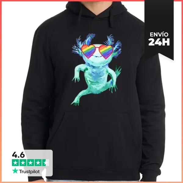 Sudadera Unisex Con Capucha Amante Del Axolote Azul Cosas LGBTQ