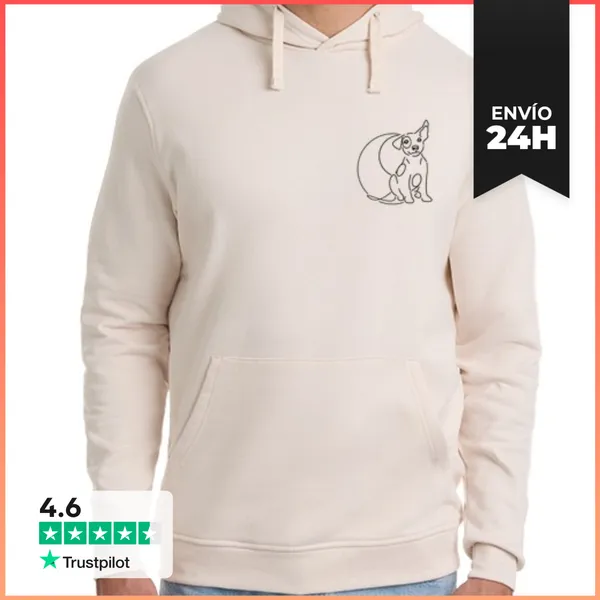 Sudadera Unisex Con Capucha Dog Back And Front LaTostadora