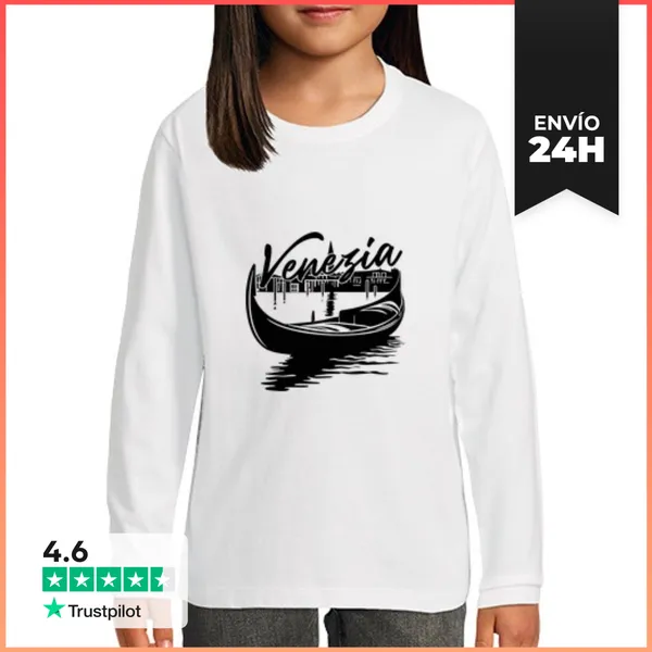 Camiseta Manga Larga Para Niños Venecia LaTostadora
