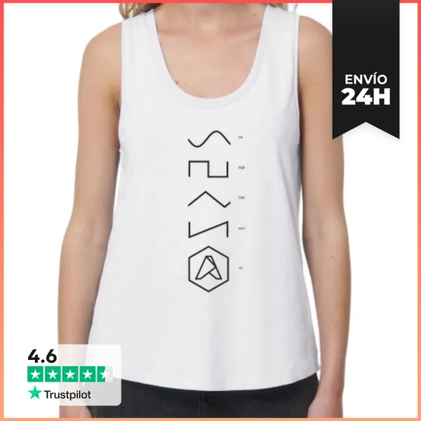 Camiseta Mujer Sin Mangas, Loose Fit Waveforms Freak Chica Andres