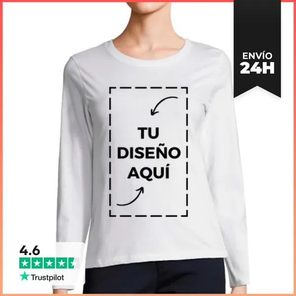 Camiseta Mujer Manga Larga Camiseta Mujer Personalizada