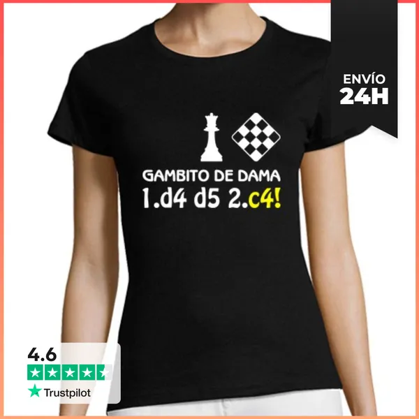 Camiseta Mujer Clásica Ajedrez - Gambito De Dama 2 LaTostadora