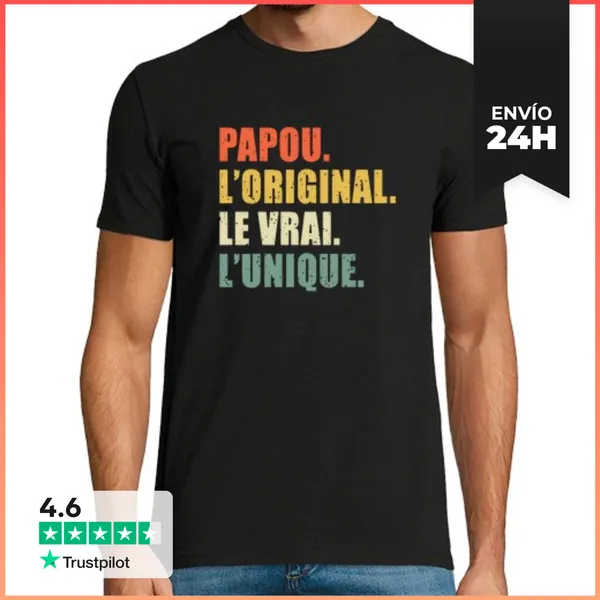 Camiseta Hombre Clásica Papú El Original El Verdadero Humor De