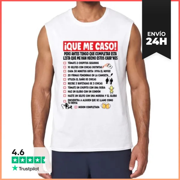 Camiseta Sin Mangas Despedida De Soltero Disfraz Lista