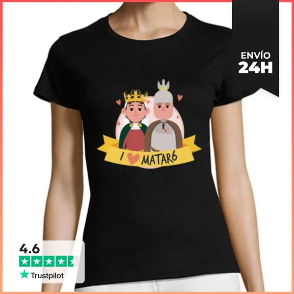 Camiseta Mujer Clásica Camiseta I LOVE Mataró GEGANTS Grossos