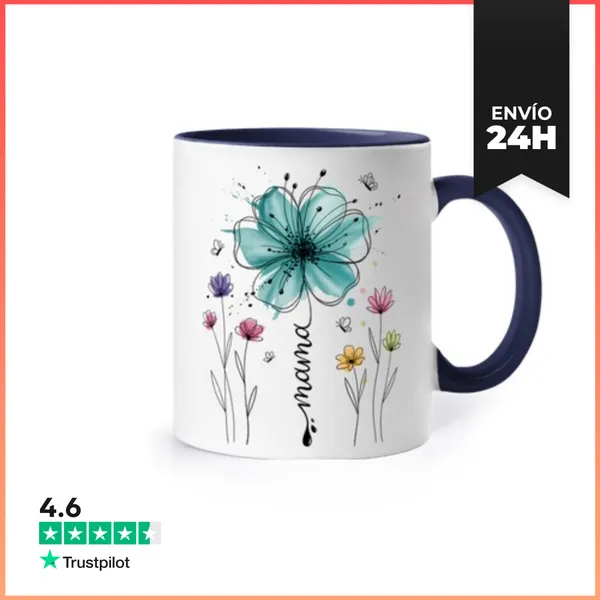 Taza De Colores MAMA FLORES BOHO PRIMAVERA FLORAL LaTostadora