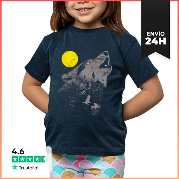 Camiseta Clásica Para Niños Lobos Grises LaTostadora