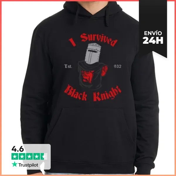 Sudadera Unisex Con Capucha I Survived Black Knight LaTostadora
